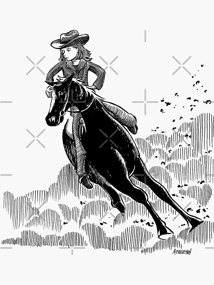 "Barrel racer" Sticker by athertoncustoms Redbubble