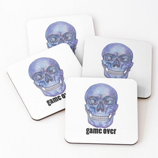 Item preview, Watercolor skull game over designed and sold by susserain.