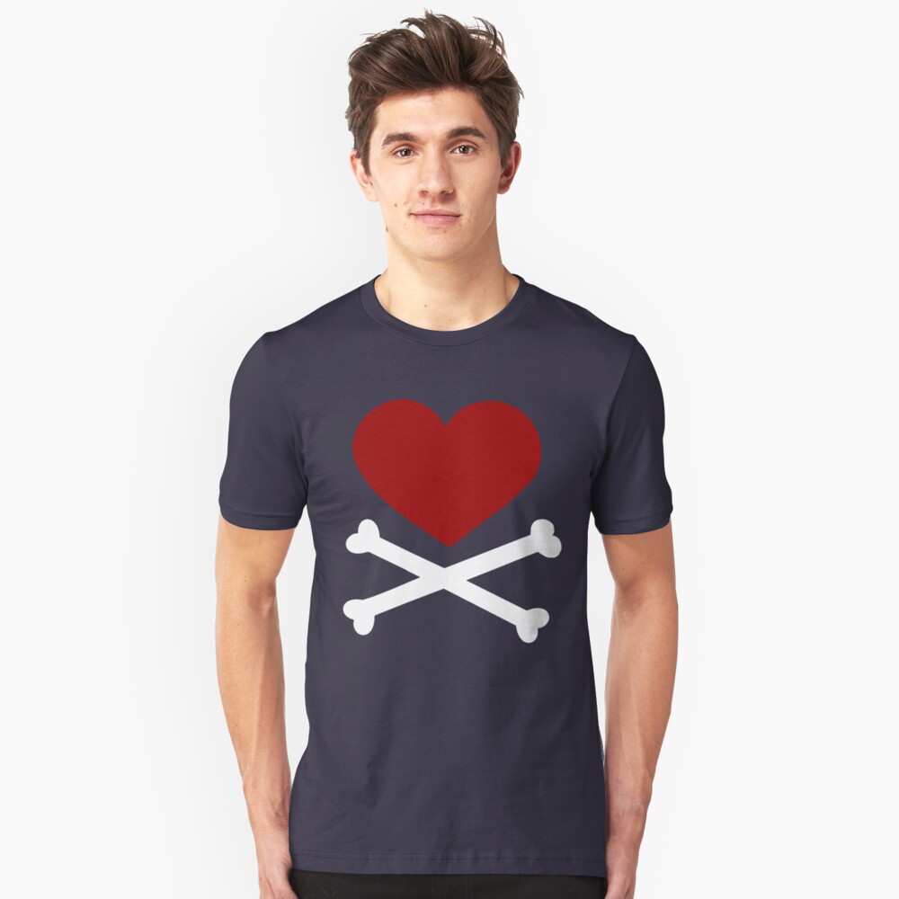 Pirate Love (Red/White). Slim Fit T-Shirt