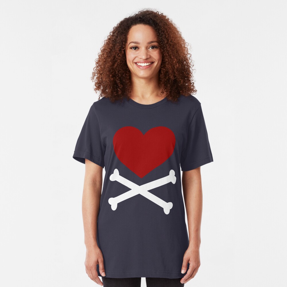 Pirate Love (Red/White). Slim Fit T-Shirt