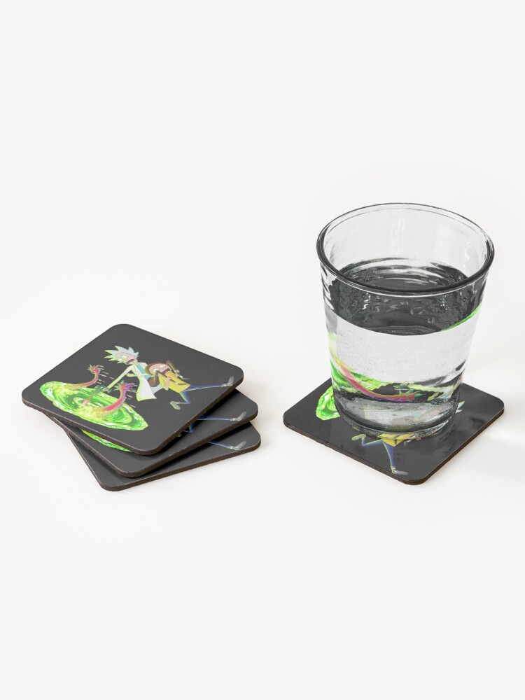 Alternate view of Rick and morty portal monster Coasters (Set of 4)