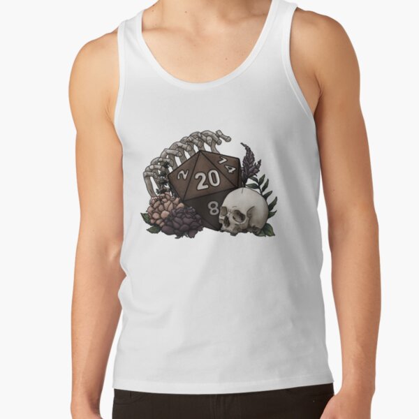 Skeleton D20 Tabletop RPG Gaming Dice Tank Top