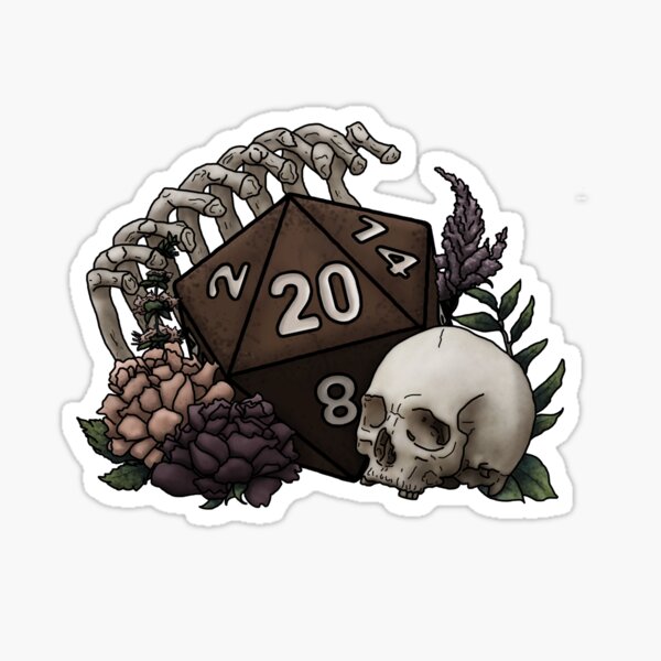 Item preview, Skeleton D20 Tabletop RPG Gaming Dice designed and sold by Kiel Chenier + Cassidy June Art.