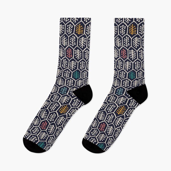 Item preview, Organic Hexagons Abstract Pattern on Dark designed and sold by rocketandindigo.