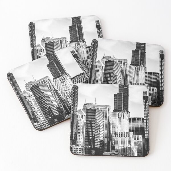 Item preview, Downtown Chicago in Black and White designed and sold by PaulVelgos.