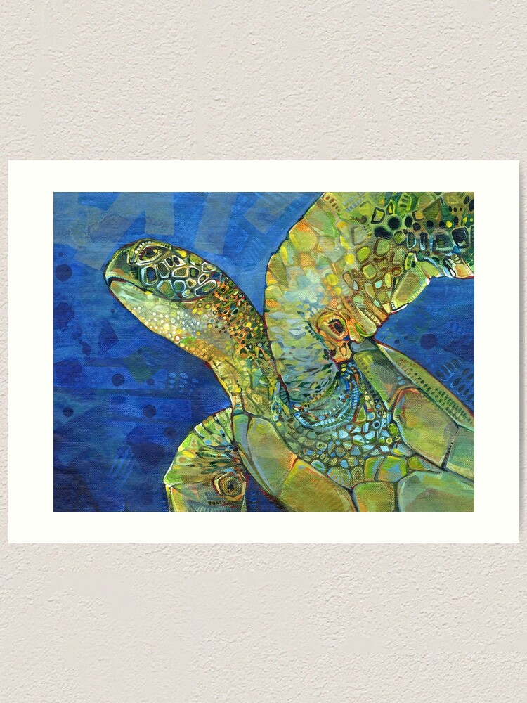 Thumbnail 1 of 3, Art Print, Sea Turtle designed and sold by gwennpaints.
