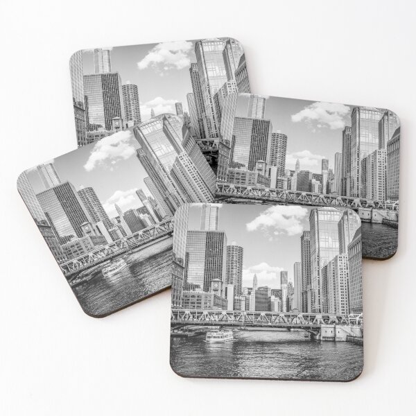 Item preview, Downtown Chicago Wells Street Bridge in Black and White designed and sold by PaulVelgos.