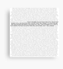 Litany against fear Canvas Print