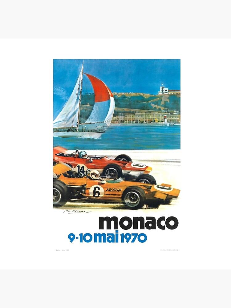 Disover 1970 Monaco Grand Prix Racing Poster Bag