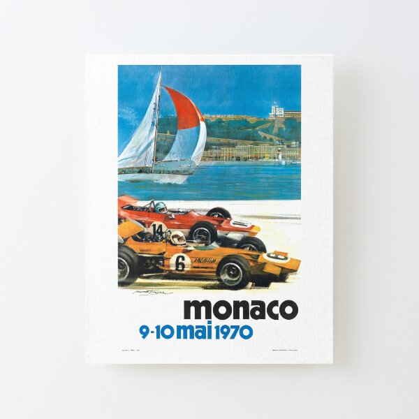1970 Monaco Grand Prix Racing Poster Canvas Mounted Print