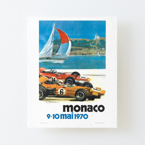 Poster du Monaco Grand Prix 1970 Impression montée sur toile
