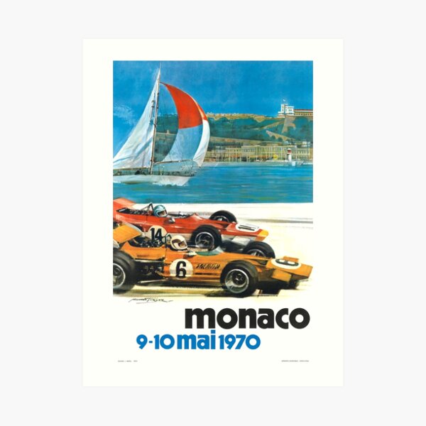 1970 Monaco Grand Prix Racing Poster Art Print