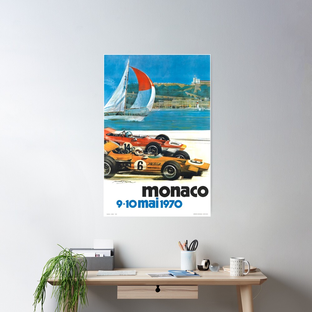 1970 Monaco Grand Prix Racing Poster Poster