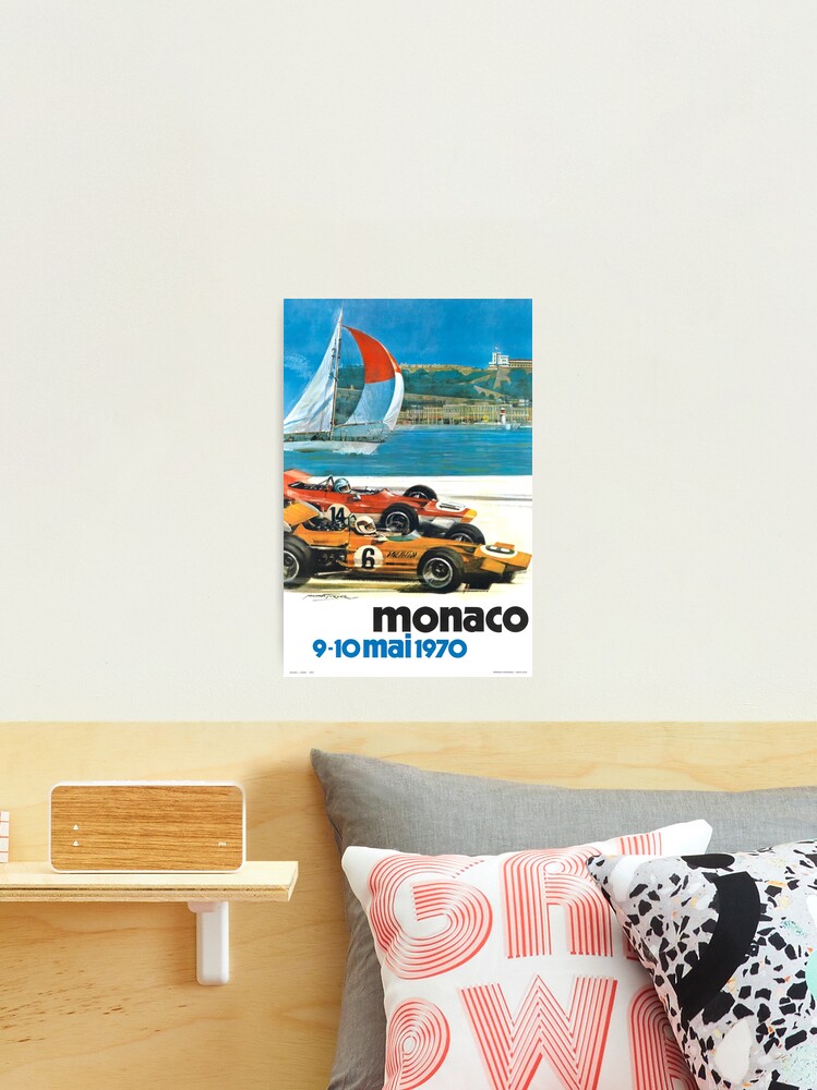 Thumbnail 2 of 3, Photographic Print, 1970 Monaco Grand Prix Racing Poster designed and sold by retrographics.