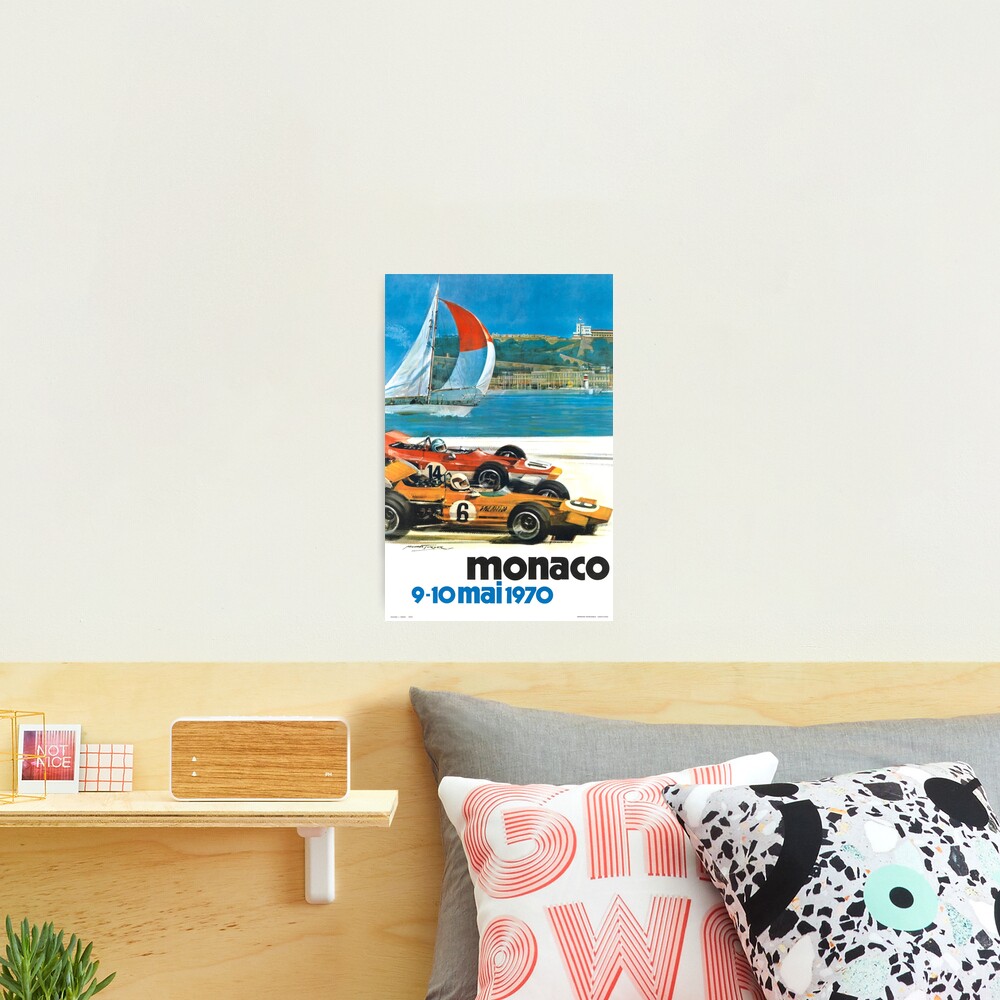 1970 Monaco Grand Prix Racing Poster Photographic Print