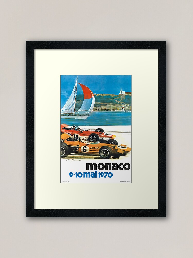 Alternate view of 1970 Monaco Grand Prix Racing Poster Framed Art Print