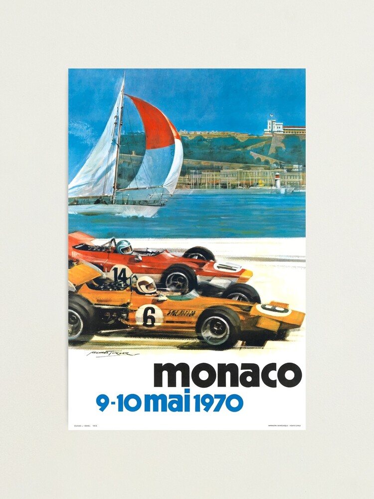 Alternate view of 1970 Monaco Grand Prix Racing Poster Photographic Print