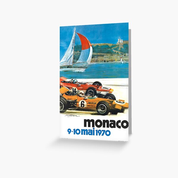 1970 Monaco Grand Prix Racing Poster Greeting Card