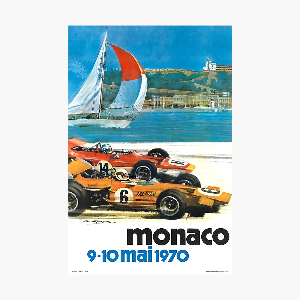 1970 Monaco Grand Prix Racing Poster Poster