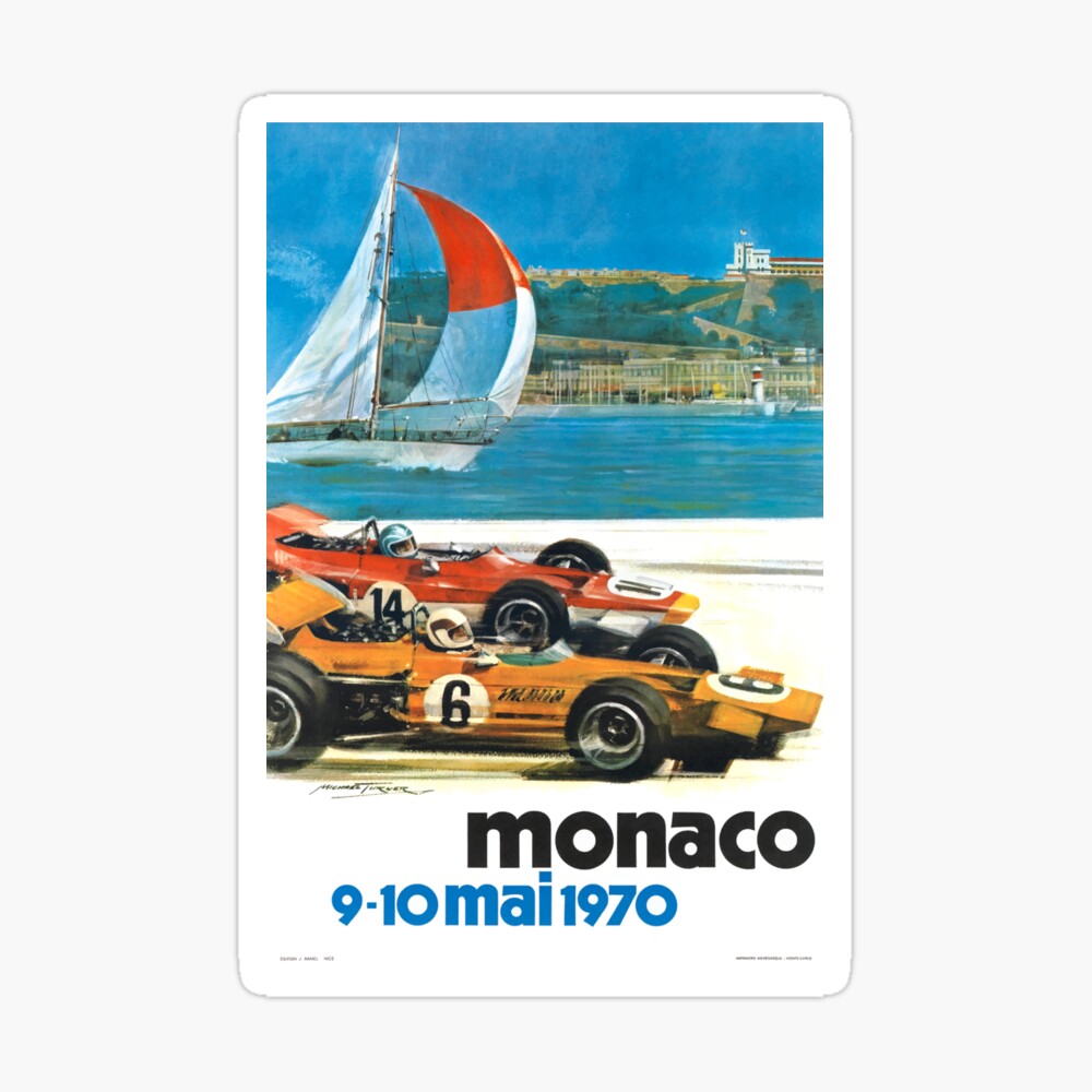 1970 Monaco Grand Prix Racing Poster Poster