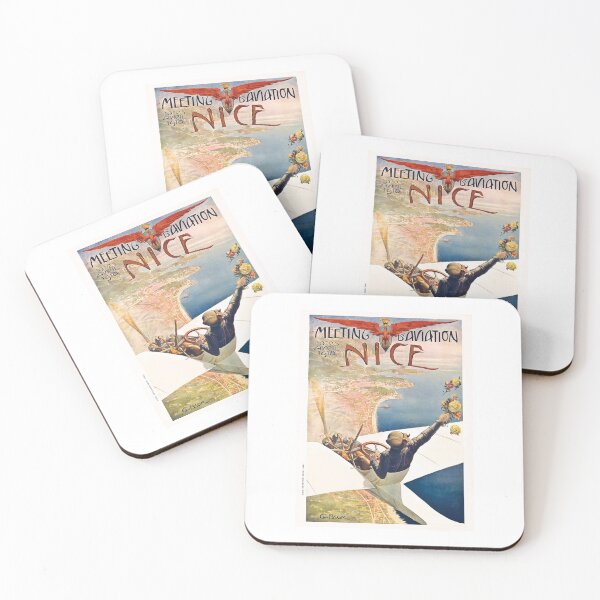 Item preview, 1910 Nice France Meeting D'Aviation Advertising Poster designed and sold by retrographics.