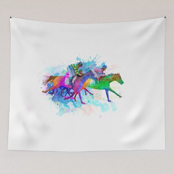 Item preview, Watercolor Horseback Racers Splash designed and sold by FalconArt.