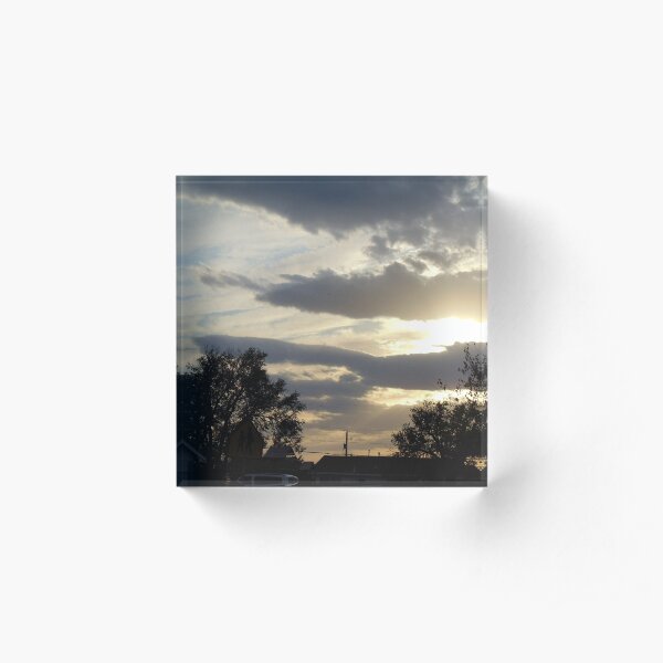 Sun Peeking Through Acrylic Block