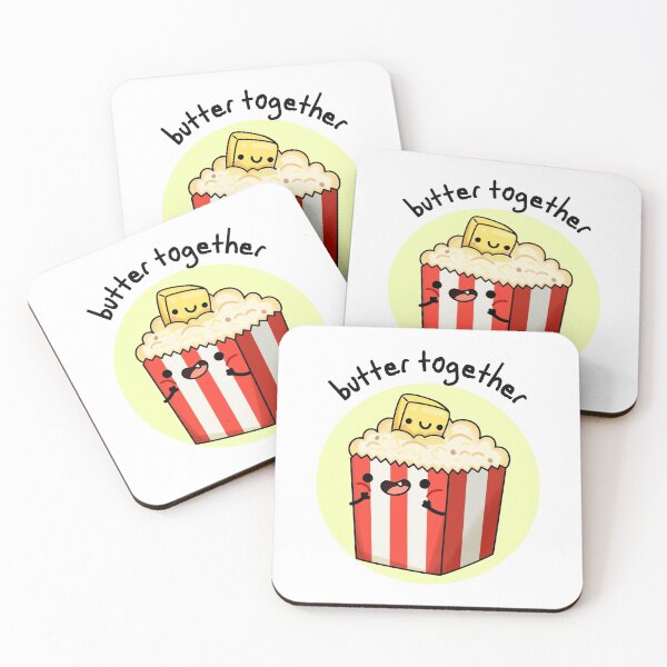 Item preview, Butter Together Funny Popcorn Puns  designed and sold by punnybone.