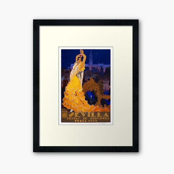 Spain 1933 Seville April Fair Travel Poster Framed Art Print
