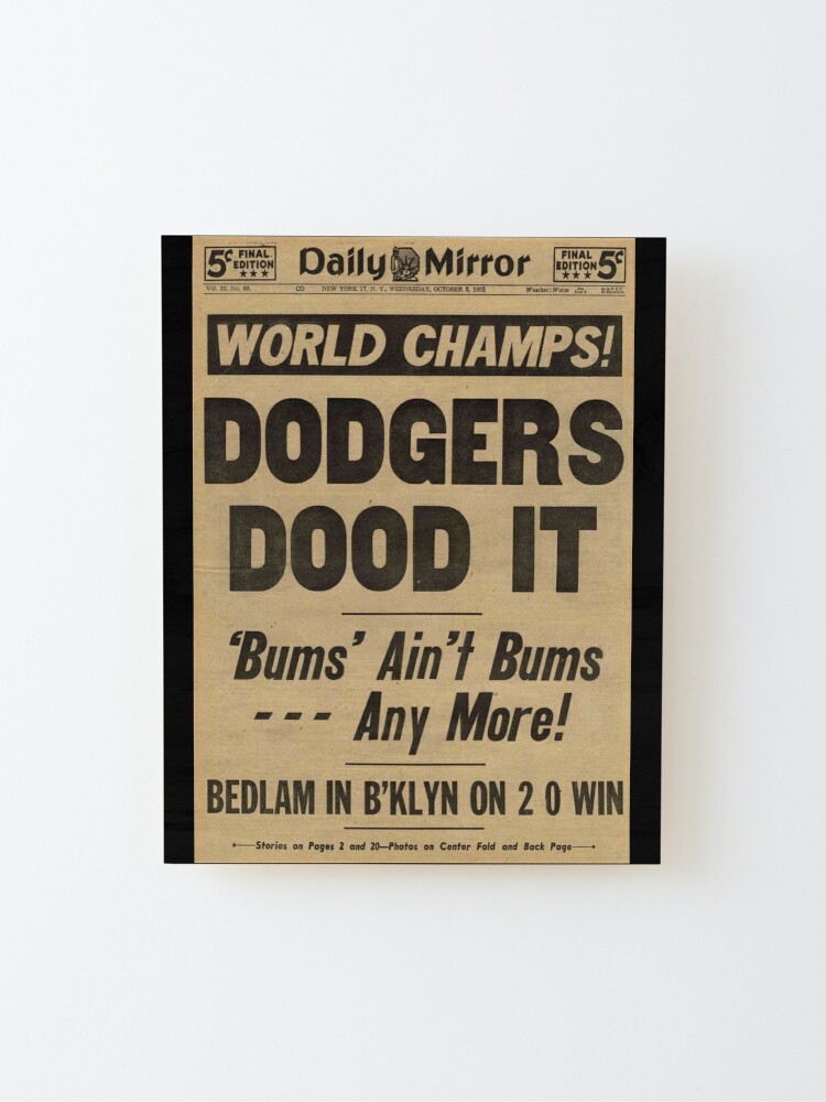 1955 BROOKLYN DODGERS Print Vintage Baseball Poster 