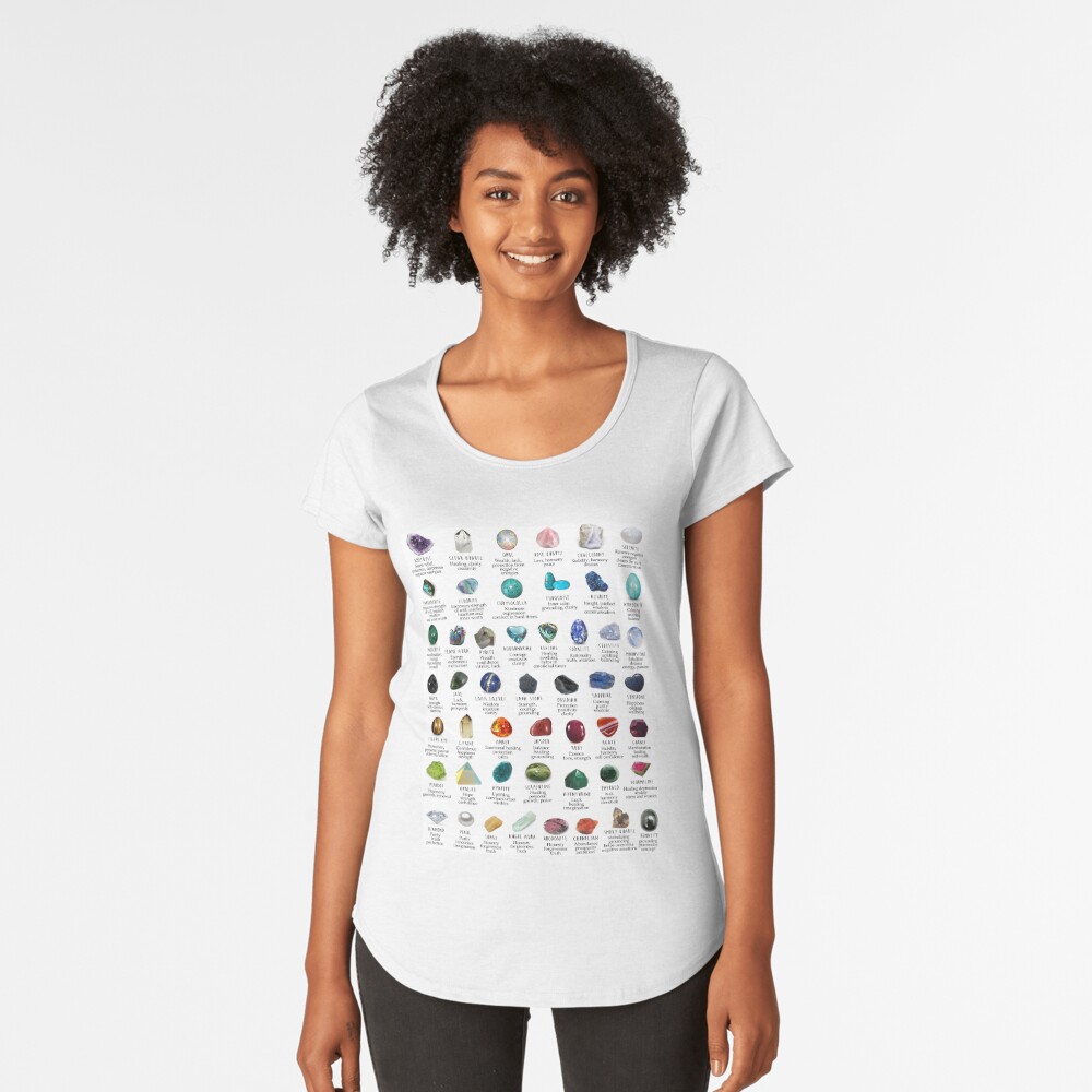 Women's white T-shirt with cabochon crystals