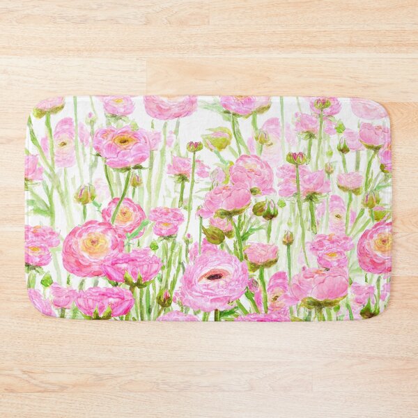 Item preview, pink  ranunculus buttercup  field  designed and sold by SelenePaintings .