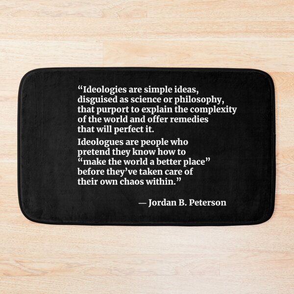Item preview, Ideologies/Ideologues Square Quote (White typography version) from Jordan B. Peterson designed and sold by TheQuoteBro.