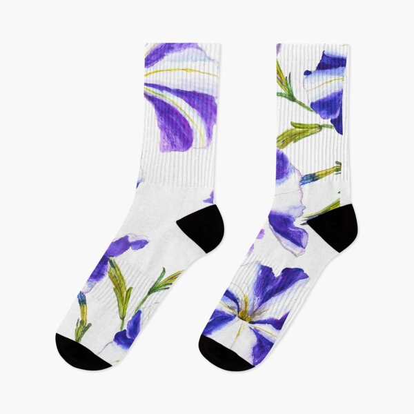 Item preview, purple and white petunia pattern designed and sold by ColorandColor.