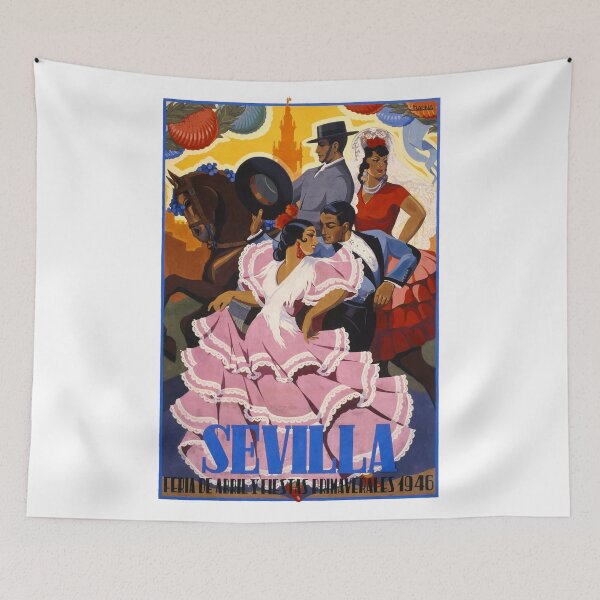 Item preview, Spain 1946 Seville April Fair Travel Poster designed and sold by retrographics.