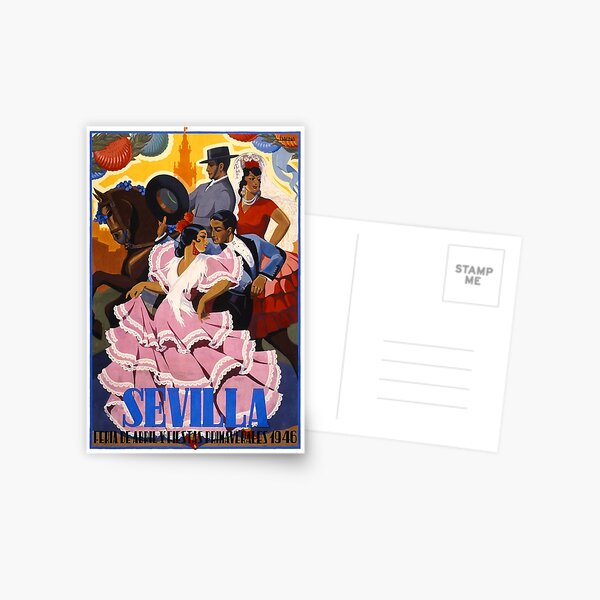 Item preview, Spain 1946 Seville April Fair Travel Poster designed and sold by retrographics.