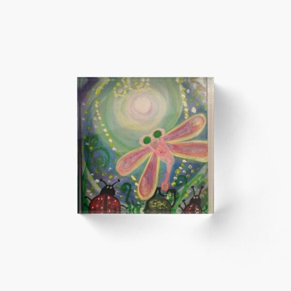 ENCHANTED FLIGHT (totem dragonfly spirit) Acrylic Block