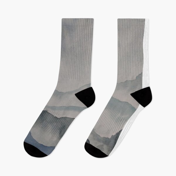 Item preview, hand painted foggy mountain landscape watercolor designed and sold by ColorandColor.