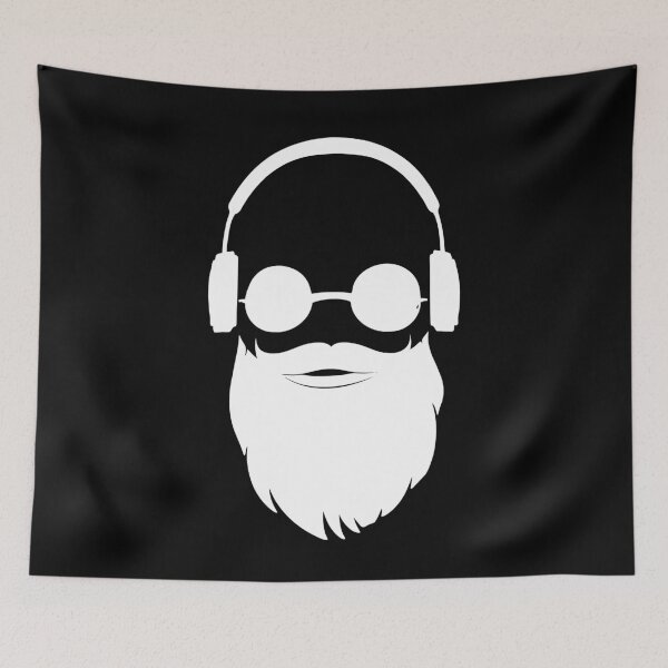 Item preview, Cool Hipster Full Beard Sunglasses Headphones Musician Gift designed and sold by peter2art.