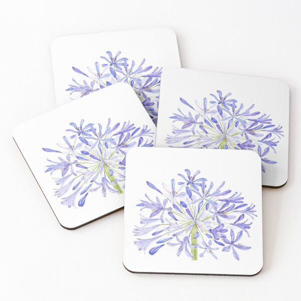 Item preview, purple blue African Lily watercolor  designed and sold by ColorandColor.