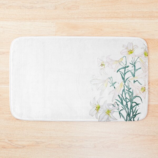 Item preview, hand painted white lily branch watercolor  designed and sold by SelenePaintings .