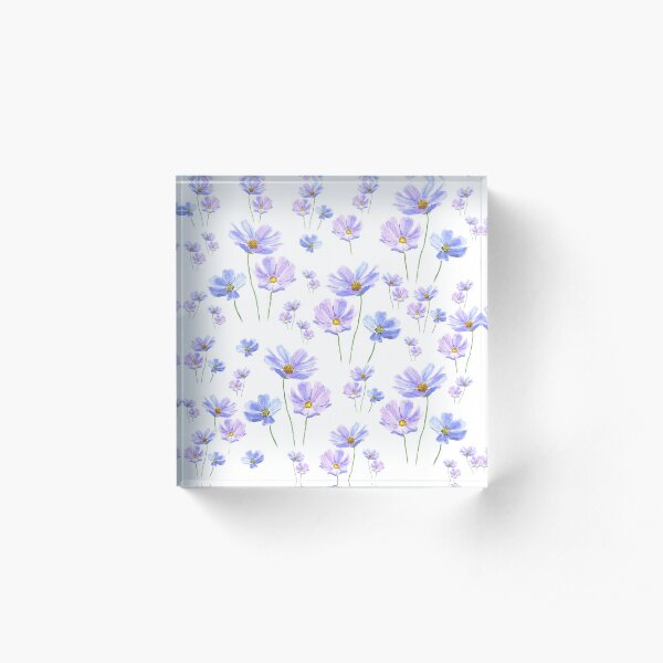 purple cosmos pattern Acrylic Block