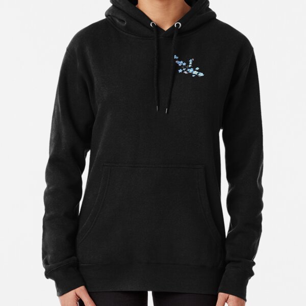 blue forget me not watercolor painting Pullover Hoodie