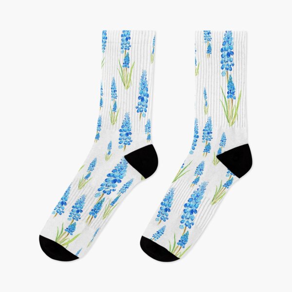 Item preview, blue grape hyacinth pattern designed and sold by ColorandColor.