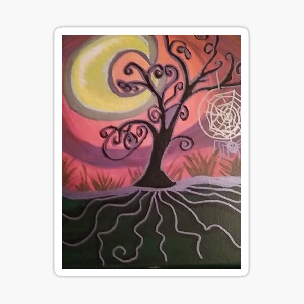 THE ENCHANTRESS TREE (TREE MAGICK PAINTING) Sticker