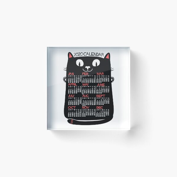 Item preview, Cute Retro Style Black Cat 2020 Calendar Year designed and sold by emkayhess.