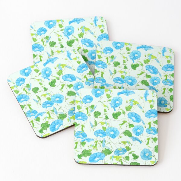 Item preview, blue morning glory pattern designed and sold by ColorandColor.