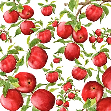 Artwork thumbnail, red apple pattern by SelenePaintings
