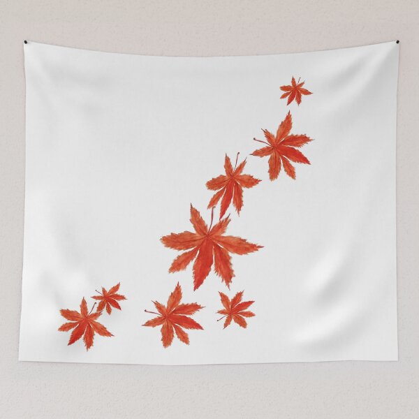 Item preview, falling red maple leaves watercolor painting  designed and sold by ColorandColor.