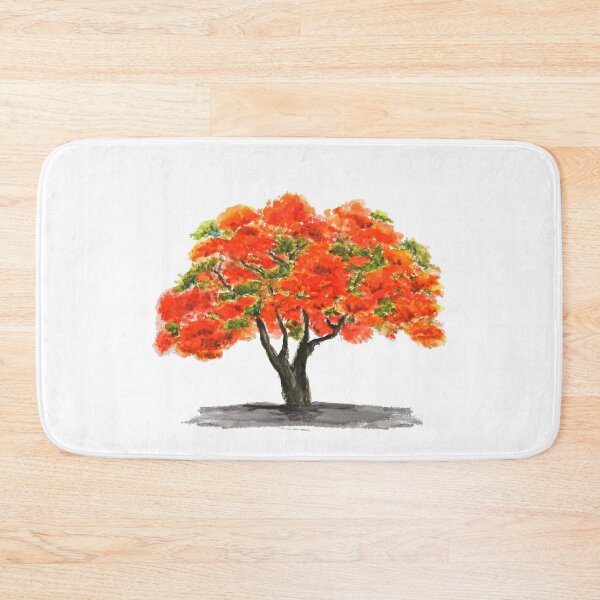 Item preview, hand painted Orange Flame of the forest trees  designed and sold by ColorandColor.